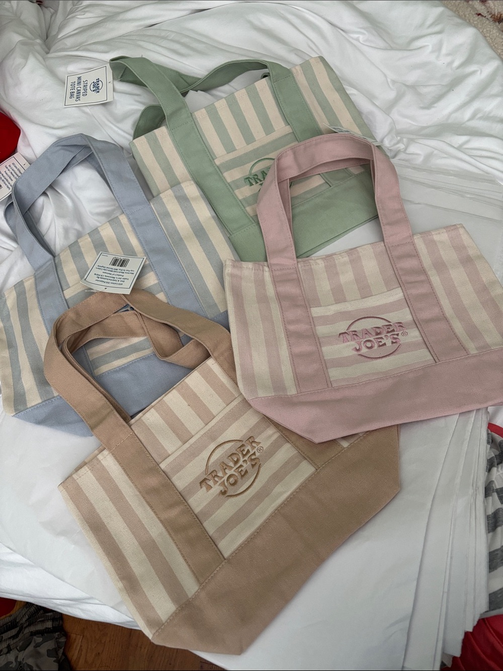 Trader Joe’s Stripped mini tote bags set of 4